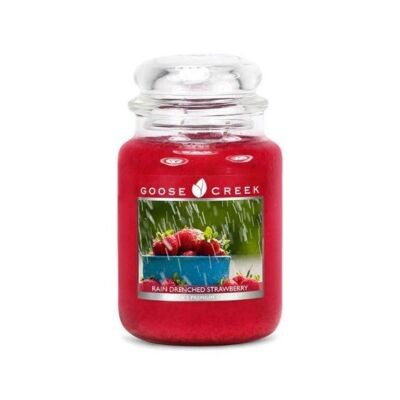 Bougie parfumée Grande Jarre Rain Drenched Strawberry / Fraises sous la pluie - Goose Creek