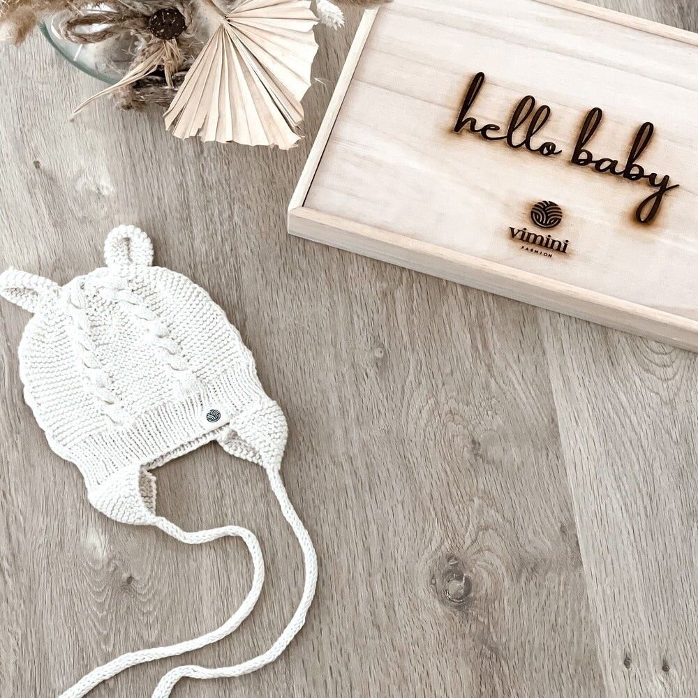 Newborn Matching Set Geschenkbox Handmade Bio Baumwolle - Mütze Newborn