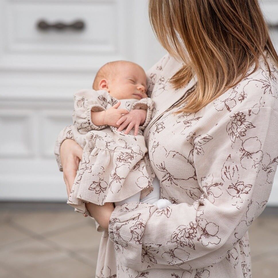 VINTAGE FLORA Midi Mini Me Vestido - Mama L / XL