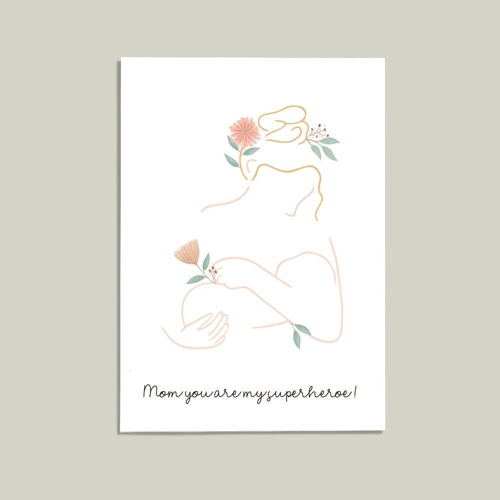 Mini Me Geburts- und Geschenkkarte - Mom you are my superheroe!