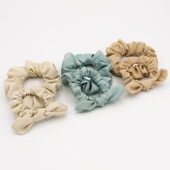 Lot de 2 élastiques à cheveux faits à la main Mini Me SCRUNCHIES - Satin bleu 2