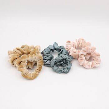 Lot de 2 élastiques à cheveux faits à la main Mini Me SCRUNCHIES - Marron 3