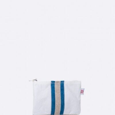 Make-up pouch in 100% recycled veil - Linen and suede leather