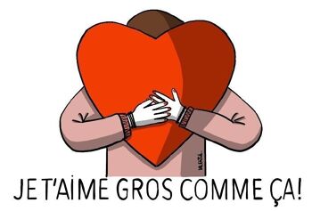 Carte Saint Valentin _ Je t'aime gros comme ça - rose 2