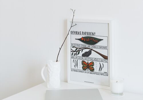 Affiche A4 - Deviens Papillon
