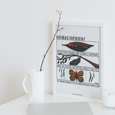 Poster A4 - Diventa una farfalla