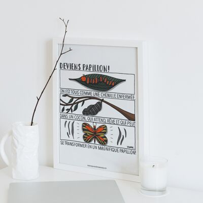 Affiche A4 - Deviens Papillon