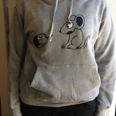 Hoodie (Grey) Rat Pink