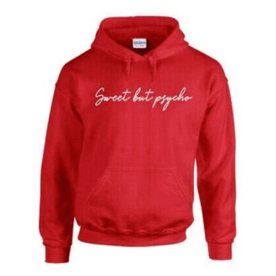 Sweet But Psycho Awesome, Impressive and Attractive Hoodie for Birthday Gift for Family and Friends. Unisex Hoodie for Kids and Adult. Red