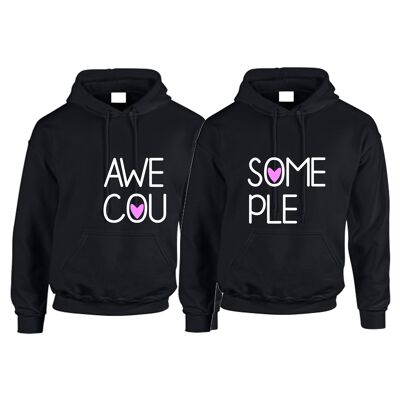 Valentine’s Couple Hoodies Grey