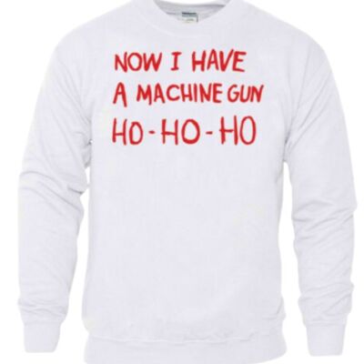 HO HO HO Now I Have a Machine Gun Classic Printed Hoodie Unisex Red