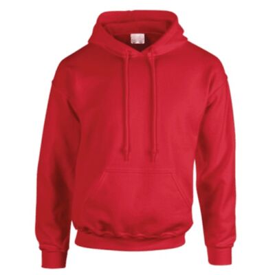 Men’s Pullover Hooded (Bright Red) Grey