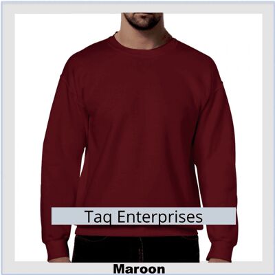 Set-In Sleeve Sweatshirt (Maroon) Grey