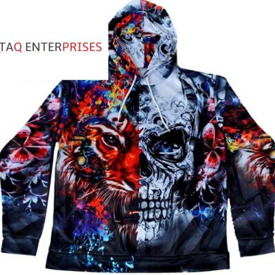 Lion Skull Gothic Punk 3D Printed Hoodie