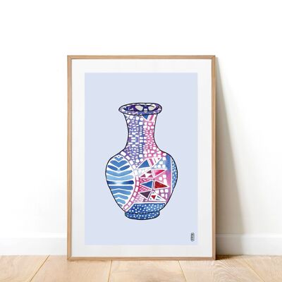 Vase lilas Vase A3 Impression artistique