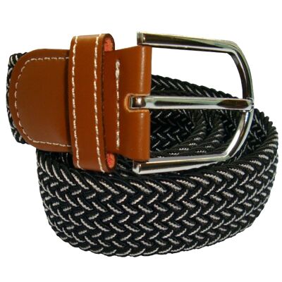 Chevron Stripe Woven Belt - Black