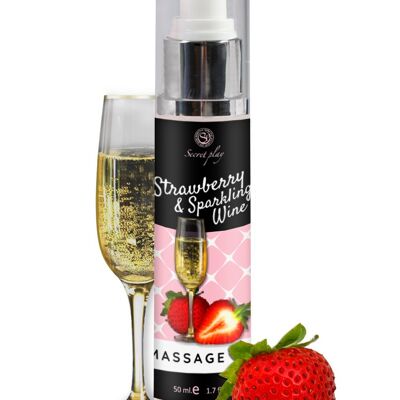 HUILE DE MASSAGE FRAISE ET VIN MOUSSEUX