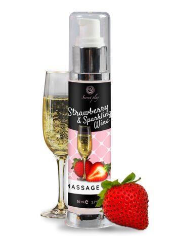 HUILE DE MASSAGE FRAISE ET VIN MOUSSEUX