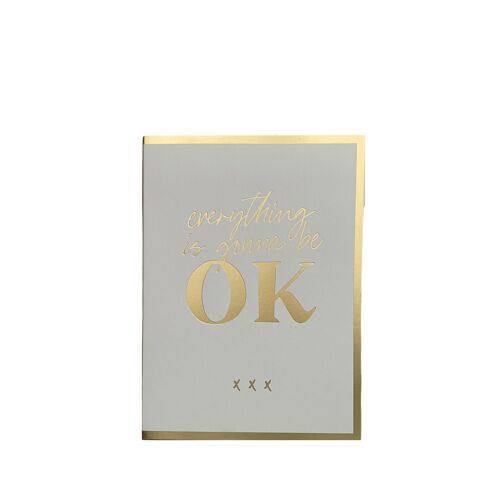 Greeting card "OK", A6, white/gold