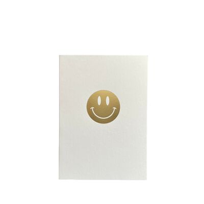 Biglietto d'auguri "Smiley", A6, bianco/oro