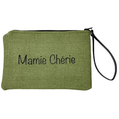 Pouch M, darling grandma, khaki anjou