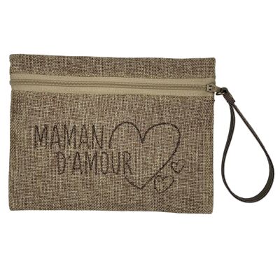 Pochette M, Maman d'amour, jute scintillant