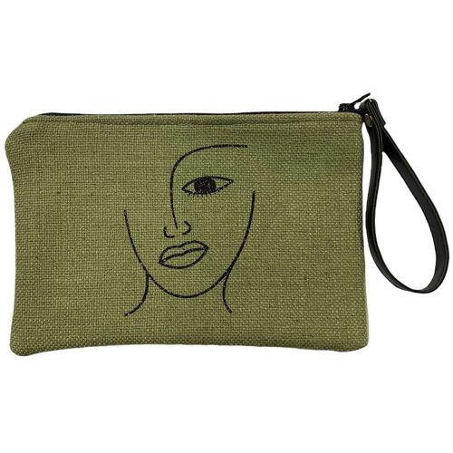 Pochette M, Visage, anjou kaki