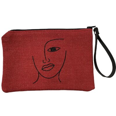 Pouch M, Face, red anjou