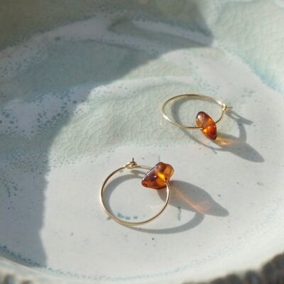 Amber Chip Hoops