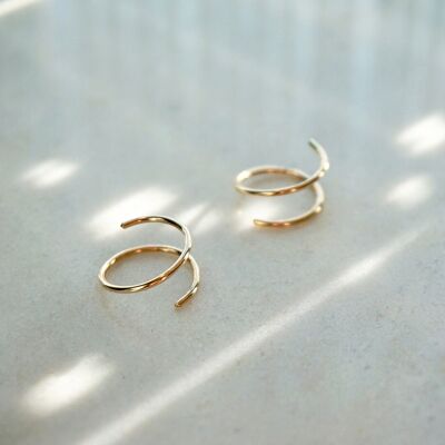 Spring earrings gold filled