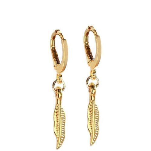 Earrings feather gold