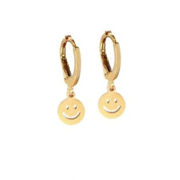 Boucles d'oreilles smiley or 2