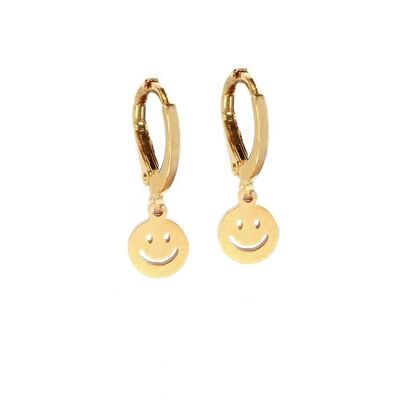 Earrings gold smiley