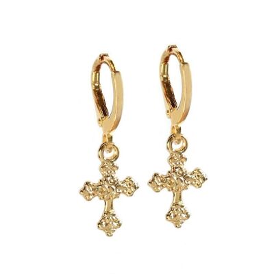 Earrings Ibicenco cross gold