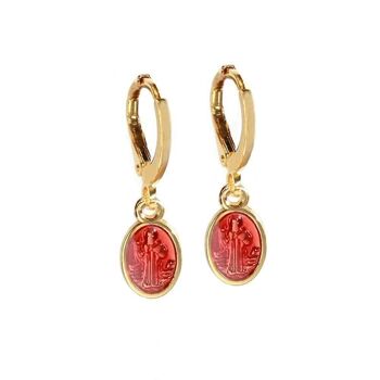 Boucles d'oreilles Madonna rouge 1