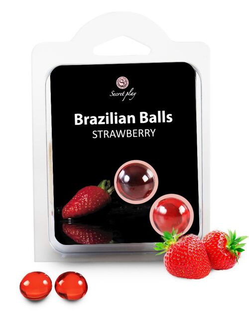 2 strawberry brazilian balls set