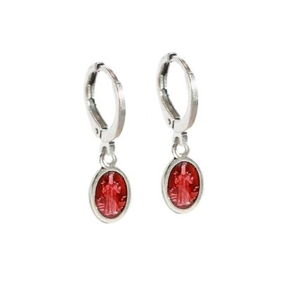 Earrings Madonna red silver