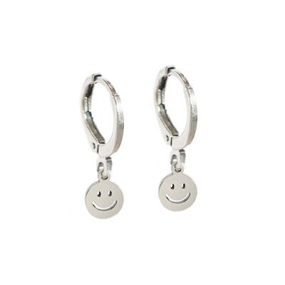 Earrings silver smiley