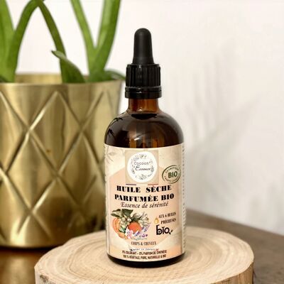 Olio secco profumato biologico "Essence of Serenity" - olio biologico per cure e massaggi
