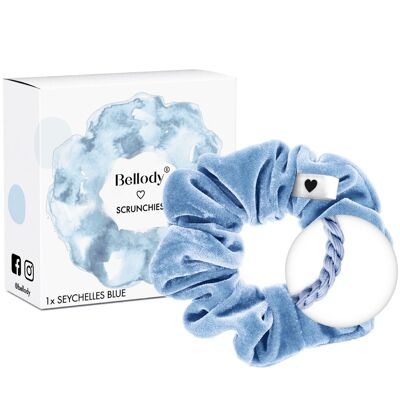 Velvet scrunchie light blue - Bellody® (1 piece - Seychelles Blue)
