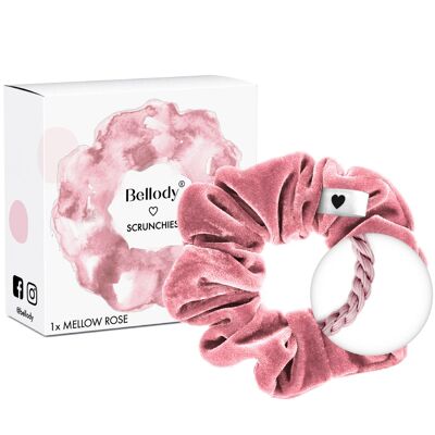 Scrunchie de terciopelo rosa - Bellody® (1 pieza - Mellow Rose)