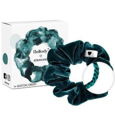 Velvet scrunchie green - Bellody® (1 piece - Quetzal Green)