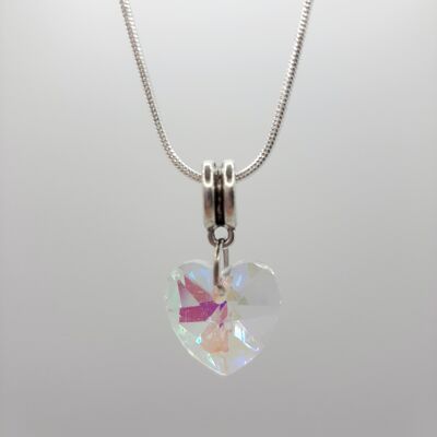 Necklace "I Love You" - Pearl White Heart