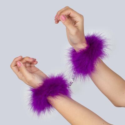 PURPLE MARABOU HANDCUFFS