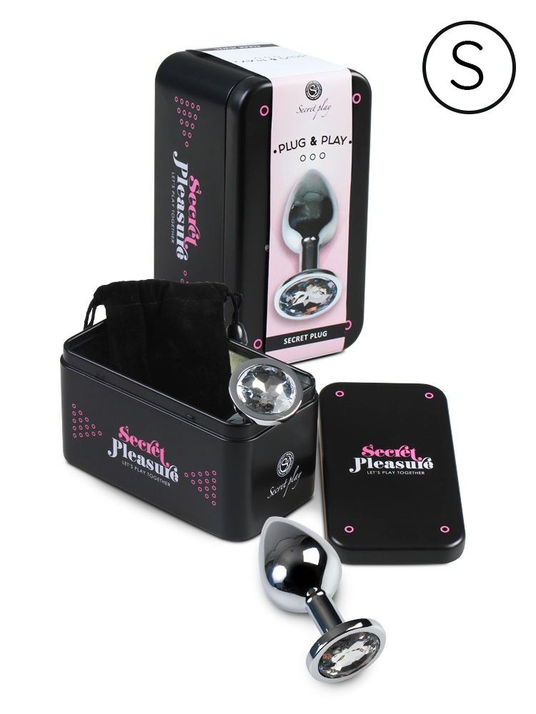 CLEAR CRYSTAL JEWELED METAL BUTT PLUG - KLEINE GRÖSSE