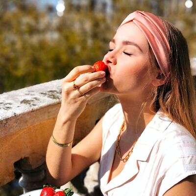 Headband BLUSH / polyester rose blush