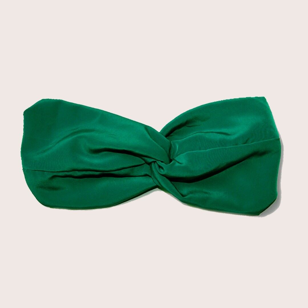 Fascia per capelli PRAIRIE / fascia per capelli da donna in poliestere tinta unita verde