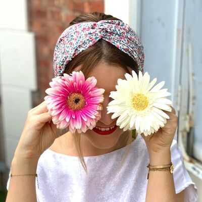 DAISY-Stirnband / Blumendruck aus Baumwolle