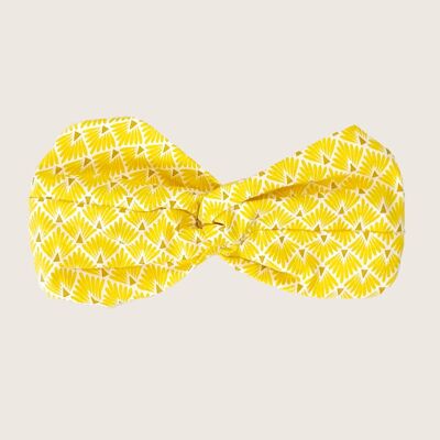 OPHELIE Stirnband / bedruckte gelbe Baumwolle