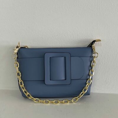 Olivia Blue Leather Crossbody Bag